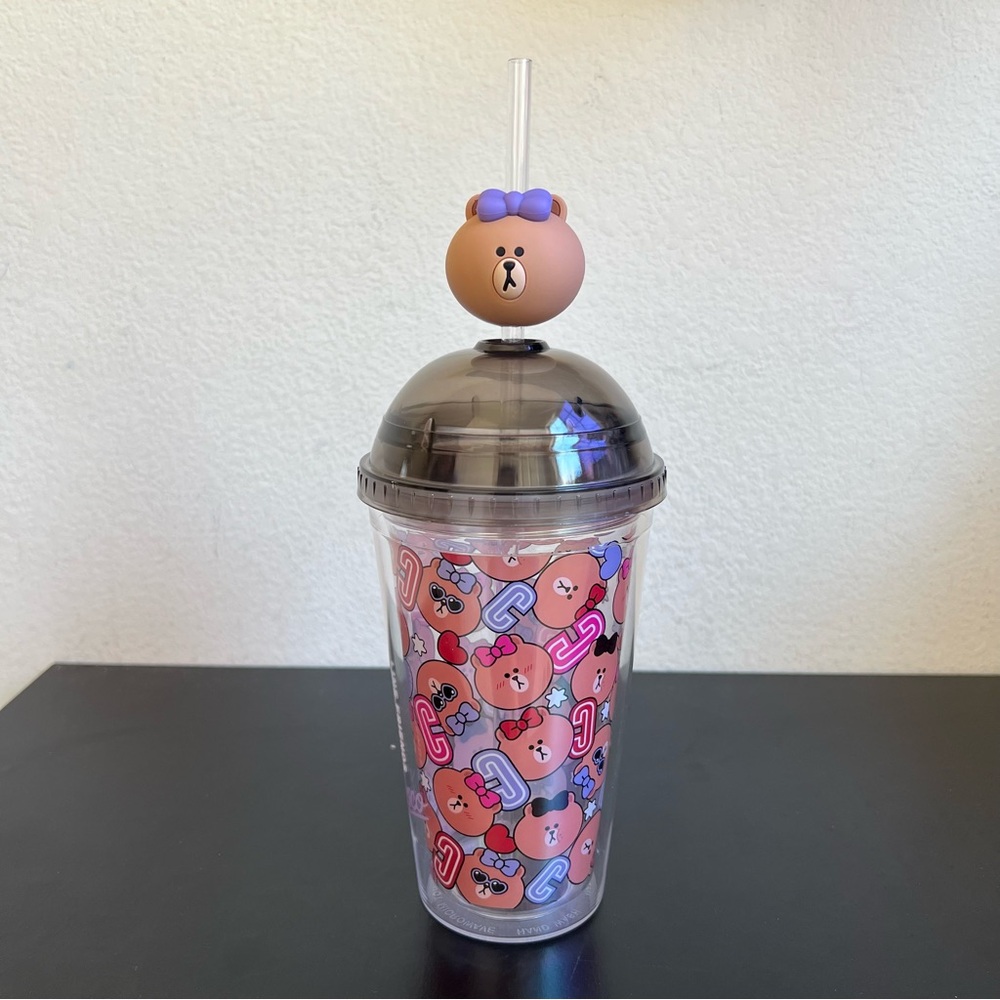 🖤 New🖤 CHOCOOLATE Line Friends Dome Tumbler w/ Topper